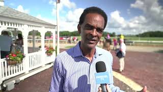 Naismith Basketball HOFer Ralph Sampson at Colonial Downs [upl. by Noemis]