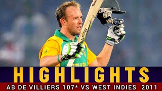 Ab De Villiers 107 111 Vs West Indies 2011 World Cup Delhi India  Extended Highlights [upl. by Olivette]