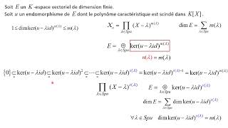 Vision des ordres des multiplicités des vp de u dans le polynôme minimal de u quand u scindé [upl. by Stinky]