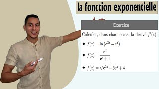 la fonction exponentielle 2bac exercices  exercice dérivée de la fonction exponentielle [upl. by Delanty824]