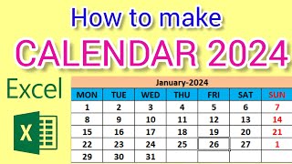 How to make Calendar in Excel II Make Calendar in Excel 2024 [upl. by Hauge]