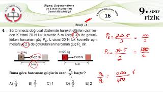 9Sınıf MEB Okul Kursu Fizik KKTesti16 Enerji4 [upl. by Acsehcnarf436]