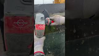 How to clean concrete off forms with our MilwaukeeTool grinder and a wire wheel concrete diy [upl. by Yrro]