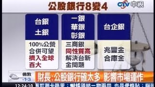 中視新聞》台銀土銀配？ 金融界籲公股銀行合併 [upl. by Chet]