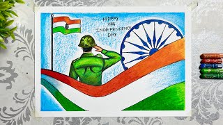 Independence Day Drawing 15 August Drawing 76th Independence Day Chart Drawing [upl. by Iznek733]