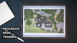 Intro to Sketching on the iPad for Architects  Beginner Procreate Guide [upl. by Auqinihs]