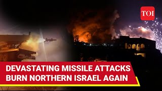 IsraelLebanon War Begins Explosions 100 Missiles Burn Northern Israel 180 Hezbollah Targets Hit [upl. by Llerrit]