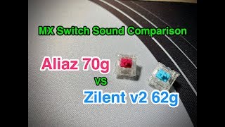 Aliaz 70g vs Zilent v2 62g keyboard switch sound test on KBD67 [upl. by Isidor98]