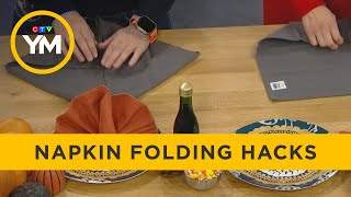 Napkin Folding Hacks for Thanksgiving  Your Morning [upl. by Lleddaw]