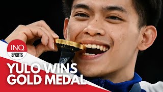 Carlos Yulo wins floor exercise gold medal in Paris Olympics [upl. by Charmain]