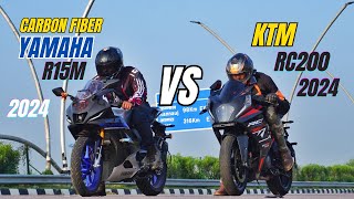 2024 Ktm RC200 Vs Yamaha R15m Carbon Fiber Drag Race [upl. by Torrie88]