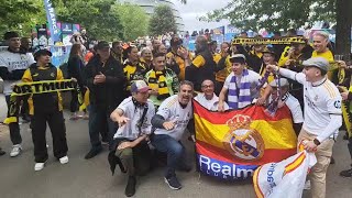 REAL Madrid and BORUSSIA Dortmund Fans Are SINGING TOGETHER Champions League Final London 2024 [upl. by Karlie]