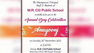 Annual Day Celebration  MR Citi Public School Balachaur SBS Nagar [upl. by Anileda]