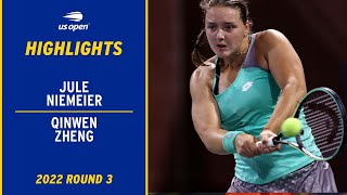 Jule Niemeier vs Qinwen Zheng Highlights  2022 US Open Round 3 [upl. by Amri]