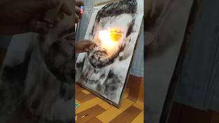 Fire amp Smoke Portrait Painting Yo Yo Honey Singh 🔥 yoyo ytshorts painting portrait shorts [upl. by Esidnac]