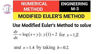 Eulers modified method  Eulers modified method in numerical method  modified Eulers method [upl. by Suedaht]