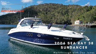 2006 Sea Ray 38 Sundancer  Walkthrough with Dan Jones [upl. by Kalk401]