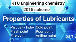 KTU Engineering chemistryproperties of LubricantsAniline point flash fire point etcMalayalam [upl. by Agon]