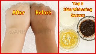 Top 3 Skin Whitening Secret Remedies  Guaranteed Result [upl. by Jaeger755]