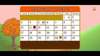 Starfall Calendar November 1 2024 [upl. by Quigley]