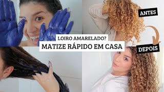 LOIRO AMARELADO APRENDA A MATIZAR CABELO CACHEADO LOIRO EM CASA  por Jessica Melo [upl. by Eanar]