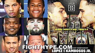 FIGHTERS amp EXPERTS PREDICT TEOFIMO LOPEZ VS GEORGE KAMBOSOS DAVIS HANEY BRADLEY PLANT amp MORE [upl. by Roskes]