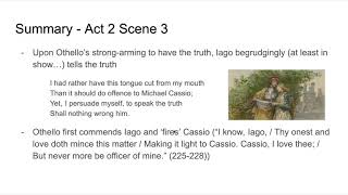 Shakespeares Othello Act 2 Scene 3 Summary and Analysis [upl. by Limhaj]