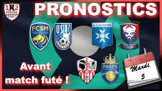 Pronostic Foot Ligue 2 Sochaux Dunkerque Auxerre Caen AC Ajaccio Pau pour vos paris sportifs 05 01 [upl. by Asyl]