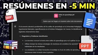 Como RESUMIR PDFs con Inteligencia Artificial GRATIS [upl. by Womack]