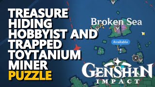 Treasure Hiding Hobbyist and Trapped Toytanium Miner Puzzle Genshin Impact [upl. by Annahaj]