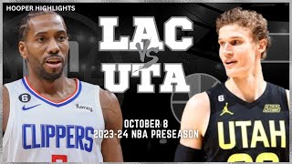 LA Clippers vs Utah Jazz Full Game Highlights  Oct 8  202324 NBA Preseason [upl. by Burley]