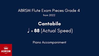 ABRSM Flute Grade 4 from 2022 Cantabile ♩ 88 Actual Speed Piano Accompaniment [upl. by Eonak]