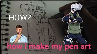 My pen art secret Tutorial video animeart narutoshippuden [upl. by Placida]