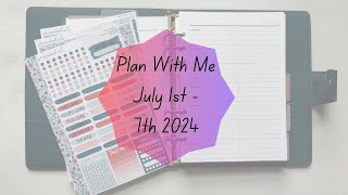 Plan With Me July 1st7th 2024  Erin Condren Plan With me [upl. by Hsenid]