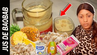 Comment faire le jus de baobab à lananas et au lait Jus de Bouye [upl. by Airogerg682]