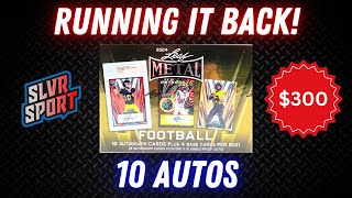 2024 Leaf Metal Football JUMBO Hobby Box  10 Autos [upl. by Ayle]