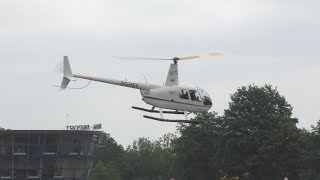 4K New Microphone Two Robinson R44s Startup Takeoff Landing Shutdown EHSE [upl. by Meehyrb]