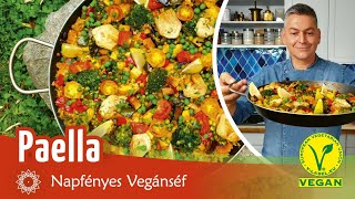 PAELLA 🌱Spanyol zöldséges rizses serpenyős vegán finomság [upl. by Annetta]