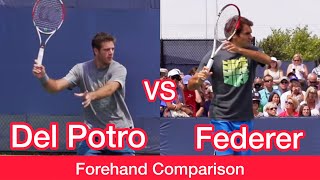 Del Potro vs Federer Forehand Comparison Pro Tennis Technique Explained [upl. by Ataynek]