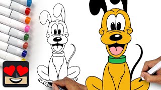 How To Draw Pluto  Walt Disney [upl. by Cirnek]