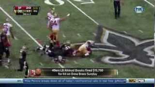 Brooks Fined For Hit On Brees [upl. by Rehpotsirk301]