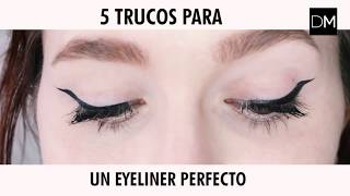 Tutorial  Cinco trucos para pintarse la raya del ojo perfecta [upl. by Kalikow]