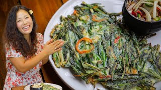 Korean Chive Pancake Recipe Buchujeon Perfect with Makgeolli 🍶 [upl. by Reffotsirhc534]