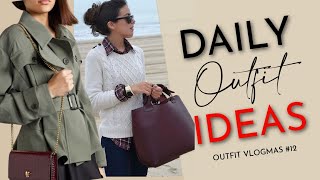 EVERY DAY Outfit Inspiration DAY 12  What to Wear with a BURGUNDY BAG [upl. by Ardisj]