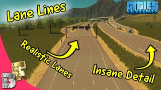 Cities Skylines Making Highway Lane Details Intersection Marking Tool and TMPE [upl. by Barton]