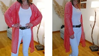 Como tejer Chaqueta  Cardigan Kimono a crochet [upl. by Baum331]