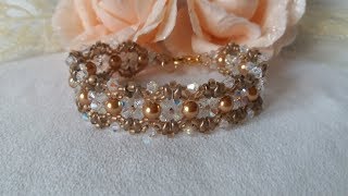 DIY Tutorial bracciale Diana con bicono swarovski [upl. by Ennahgem]