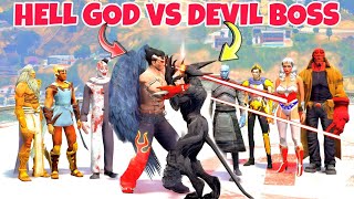 LUCIFER Vs HELL GOD  The END Of DEVIL GOD😱 Defeat HELL GOD amp His ARMY In GTA 5  SHINCHAN and CHOP [upl. by Junno]