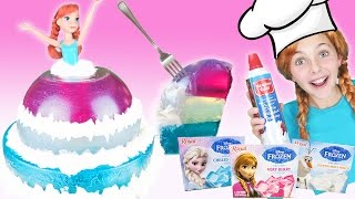 Jello Frozen Anna Doll Dress Dessert  Disney Princess Gummy Food Elsa and Olaf Kids Cooking Recipes [upl. by Billy]