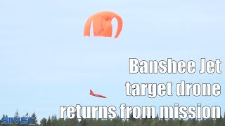 Banshee Jet 4080 AntiAircraft Target Drone Lands From A Mission  ADEX Mallet Strike 124 [upl. by Ahseile]